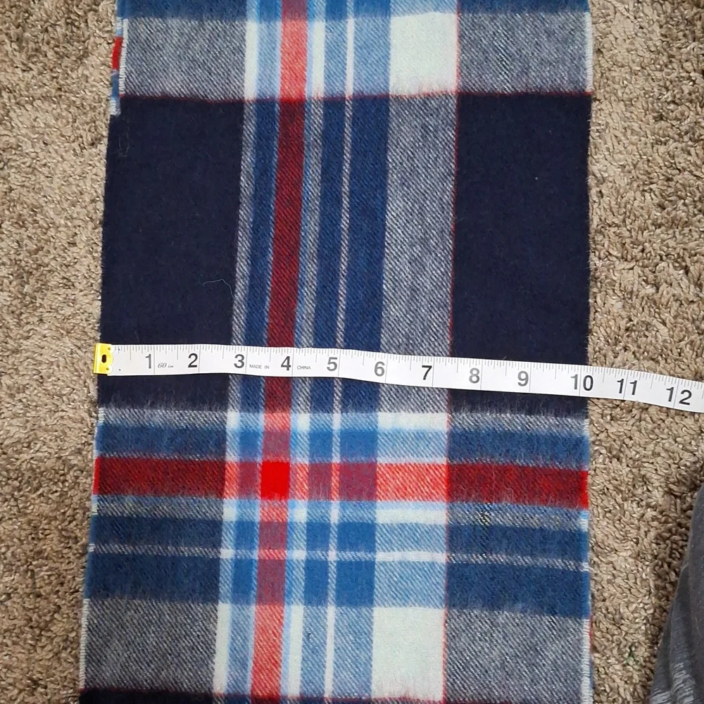Kiltane of Scotland 100% lambswool tartan plaid fringe scarf - navy blue